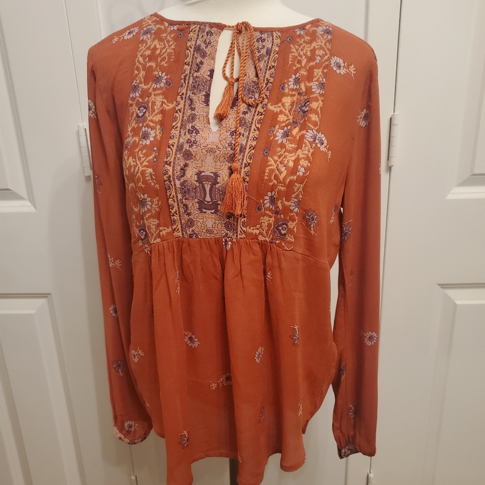 LUCKY BRAND top, Rusty orange size S